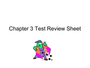 Review Power Point for Chapter 3 Test