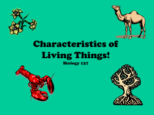 Characteristics of Living Things!