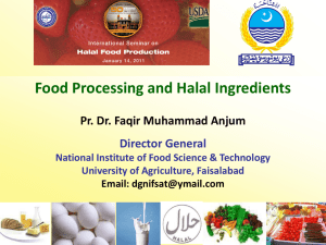 Halal ingredients - University of Agriculture Faisalabad