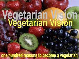 Why Vegetarianism