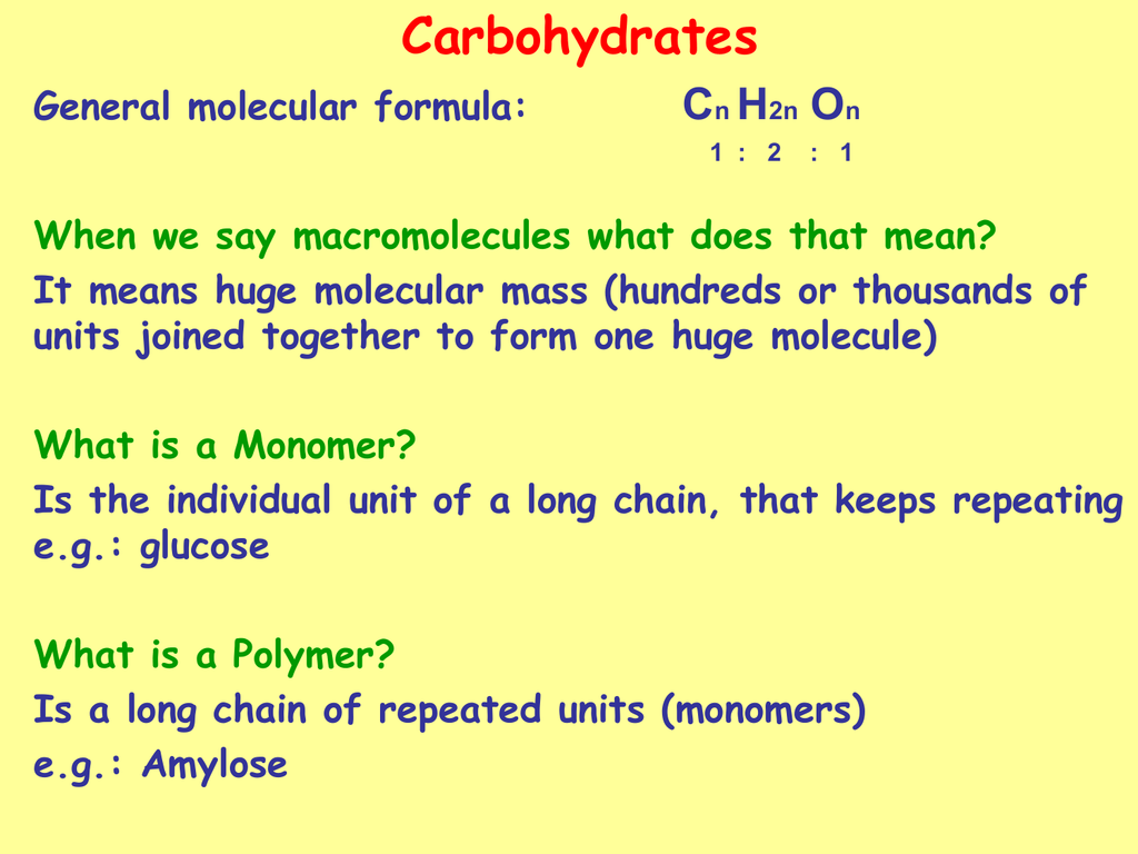 Carbohydrates Powerpoint