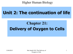 Chapter 21- Delivery of oxygen to cells