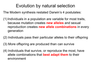 lecture 02 - selection on the gene, genome, trait and phenotype