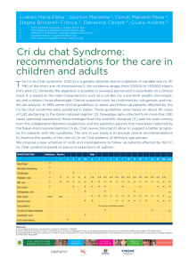 Cri du chat Syndrome: recommendations for the care in children and