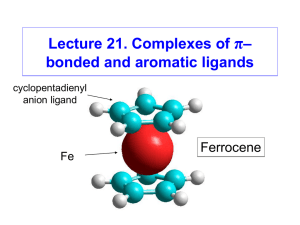 Lecture 21. Complexes of π–bonded and aromatic ligands