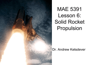 Lesson 9: Solid Rocket Propulsion Basics