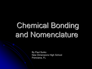 Chapter 5 Chemical Bonding and Nomenclature