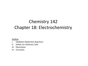 Chemistry 142 Chapter 17: Electrochemistry