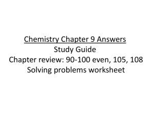 Chemistry Chapter 9 Study Guide: Ionic & Covalent Compounds