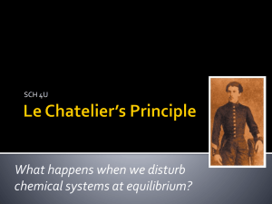 Le Chatelier`s Principle