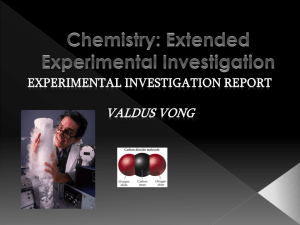 Chemistry: Extended Experimental Investigation