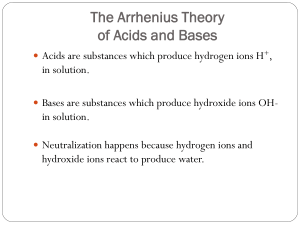 Acids and Bases Day 1 and 2
