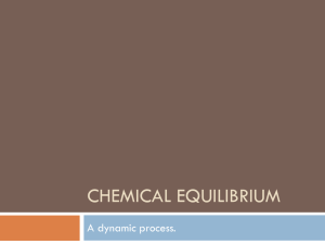 Chemical Equilibrium - Valhalla High School