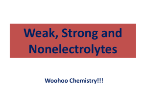 Strong weak and non electrolytes