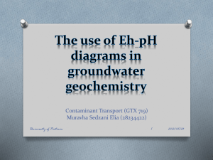The use of Eh-pH diagrams in groundwater geochemistry