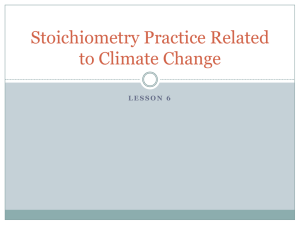 Stoichiometry Practice Related to Climate Change