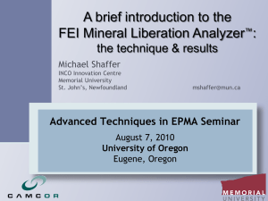 Michael Shaffer, Introduction to Mineral Liberation Analysis