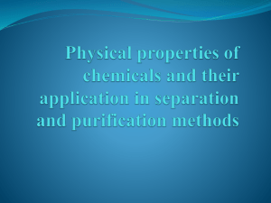 Physical Properties of Chemicals and their application in