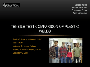 Tensile Test Comparison of Plastic Welds