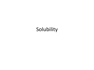 Solubility - Westmount High School