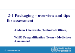 Packaging - Overview and tips for assessment