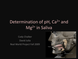 Determination of pH and Ca2+ and Mg2+ in Saliva