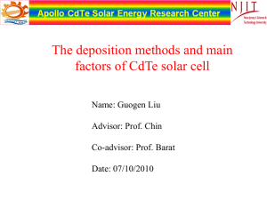 methods and factors of CdTe