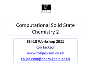 Computational Solid State Chemistry 2
