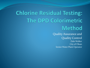 Chlorine Residual Testing - Southern Tier West Regional Planning