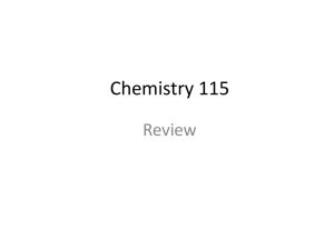 Chemistry 115 Review