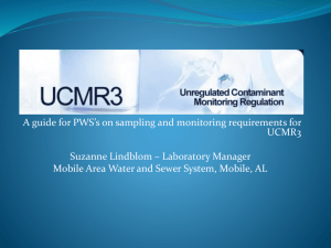 UCMR3 SAMPLING AND ANALYSIS