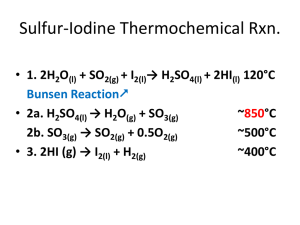 Sulfur Iodine Reaction for Hydrogen Production