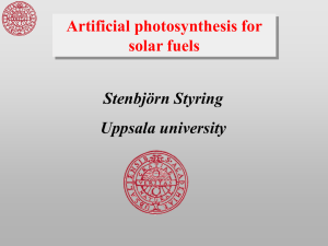 Stenbjörn Styring: Artificial photosynthesis for solar fuels