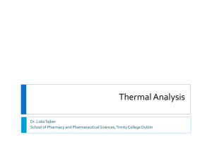 Thermal Analysis - CMA - Trinity College Dublin