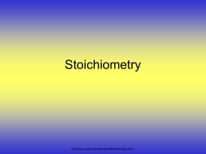 Stoichiometry Notes/PPT - Mrs. Hoovler`s Science Class