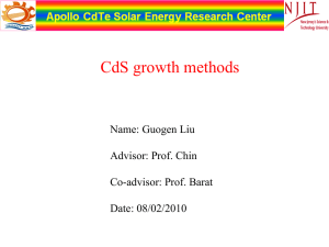 CdS growth - NJIT Physics Department