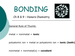 Notes: Ionic Bonds