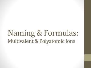 Naming Multivalent Metals and Polyatomic Ions Powerpoint