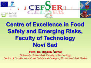 Centre of Excellence in Food Safety and Emerging Risks