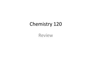 Chemistry 120 Review