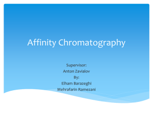 Affinity Chromatography - Structural Biology Labs