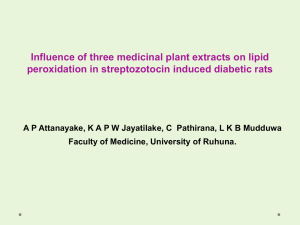 Influence of three medicinal plant extracts on lipid peroxidation in