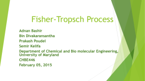Fischer-Tropsch - University of Maryland