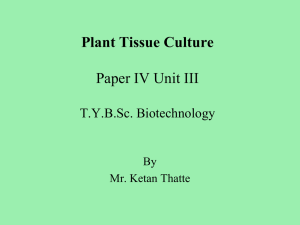 Plant Tissue Culture Paper IV Unit III T.Y.B.Sc. Biotechnology