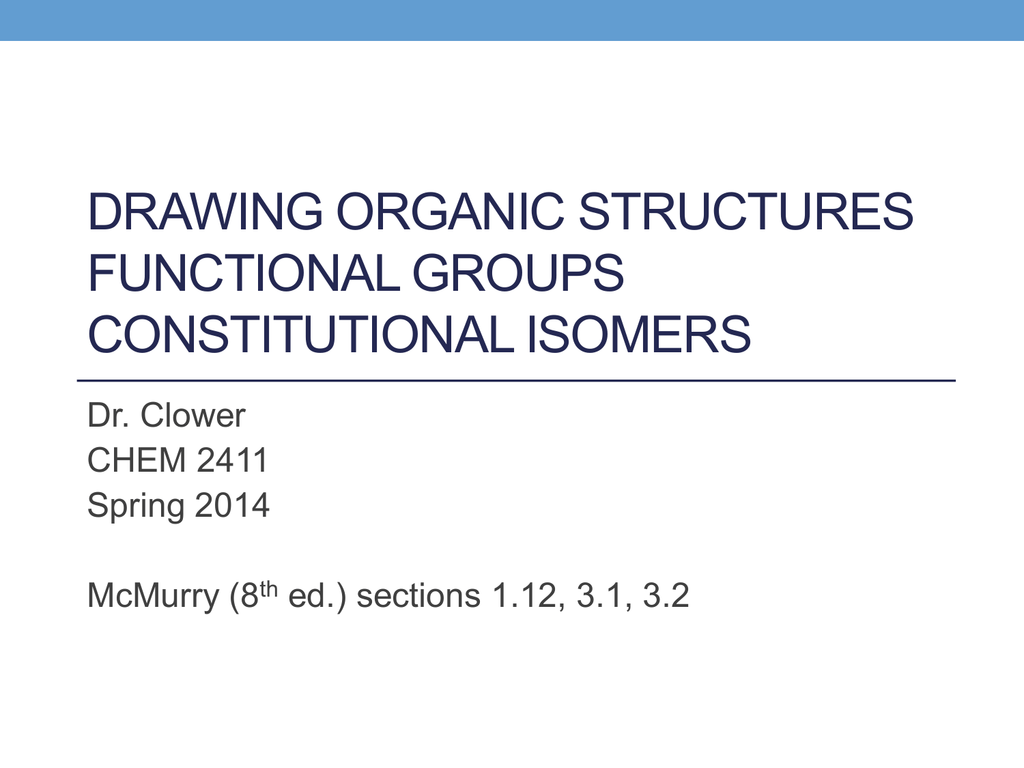 Drawing Organic Structures Functional Groups