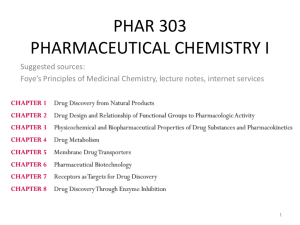 PHAR 303 PHARMACEUTICAL CHEMISTRY I