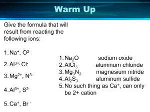 7.2 Ionic Compounds and Bonding