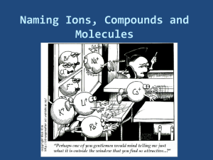 Naming Ions, Compounds and Molecules