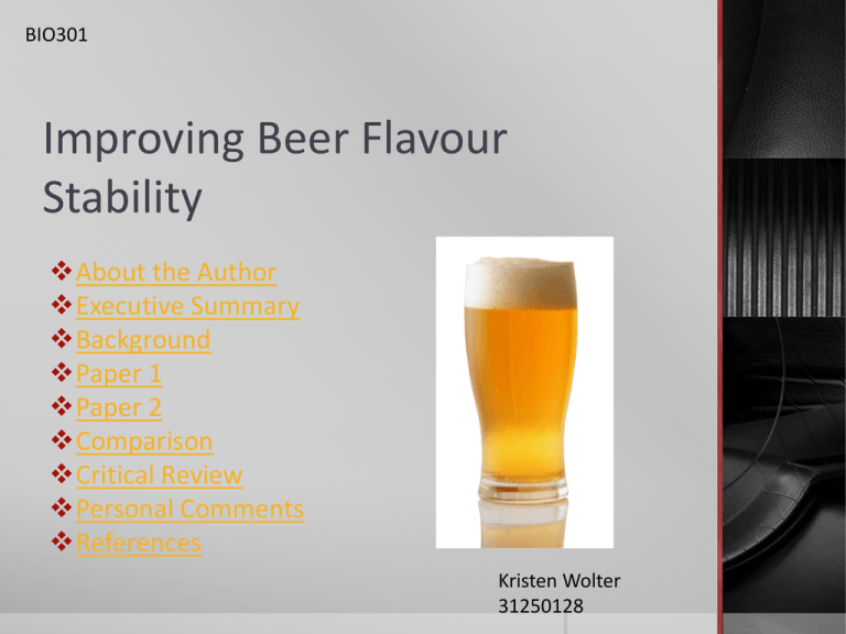 Ginger Beer Flavour Profile