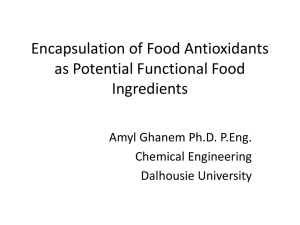 Encapsulation of Food Antioxidants as Potential